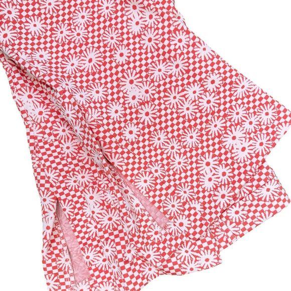 ZARA Orange Daisy Print Flare Bottom Pants - Size Medium - Picture 4 of 7